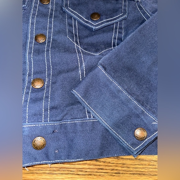Vintage 70’s Kids Blue Denim Jacket with Back Star Design - Sears Size 8 - Picture 5 of 12